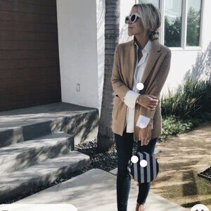 J Crew Sophie Open Front Sweater Blazer - Camel